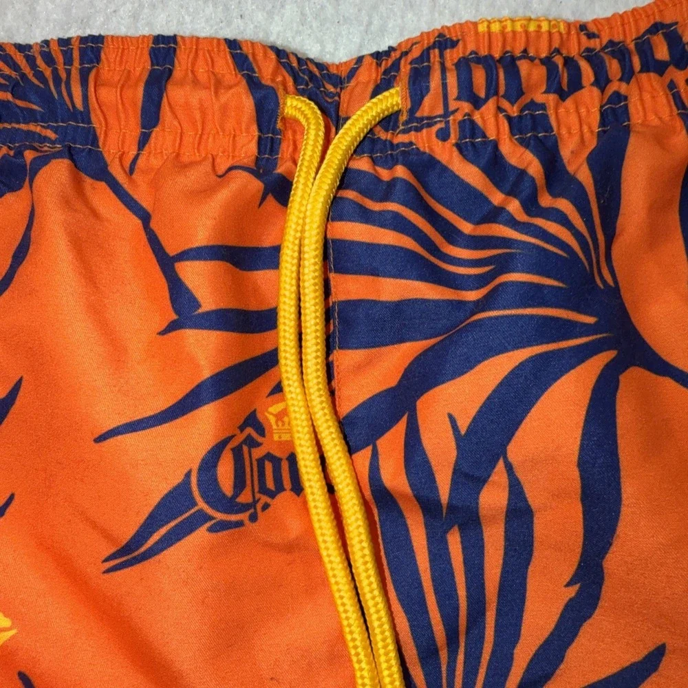 Corona Men's Swimwear Size Large Pool Beach Trunks‎ , Shorts Orange With Blue